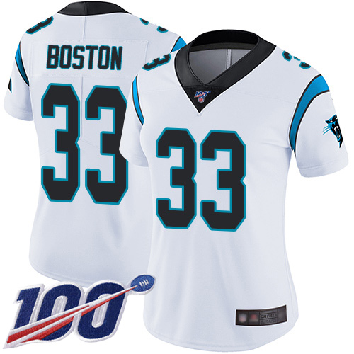 Carolina Panthers Limited White Women Tre Boston Road Jersey NFL Football #33 100th Season Vapor Untouchable->carolina panthers->NFL Jersey